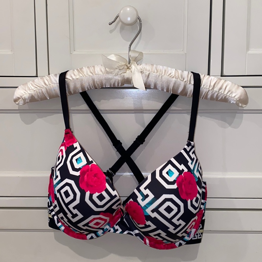 PINK logo rose push up bra!